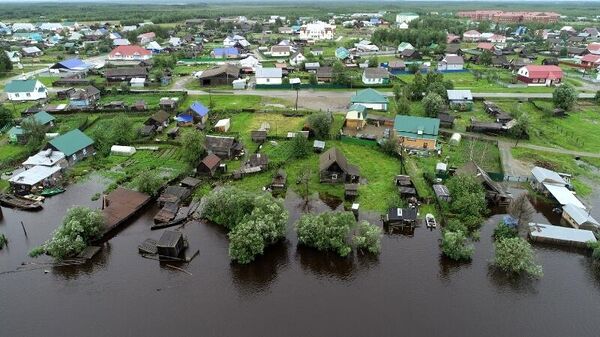 Паводок на реке Ляпин в сельском поселении Саранпауль Березовского района Югры