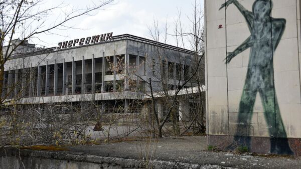 Заброшенный Дворец культуры Энергетик на территории зоны отчуждения Чернобыльской АЭС