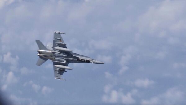 Истребитель НАТО F-18 попытался приблизиться к самолету российского министра обороны Сергея Шойгу над нейтральными водами Балтийского моря Истребитель НАТО F-18 попытался приблизиться к самолету российского министра обороны Сергея Шойгу над нейтральными водами Балтийского моря
