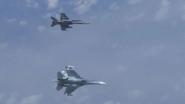 Как Су-27 отогнали истребитель НАТО от самолета Шойгу