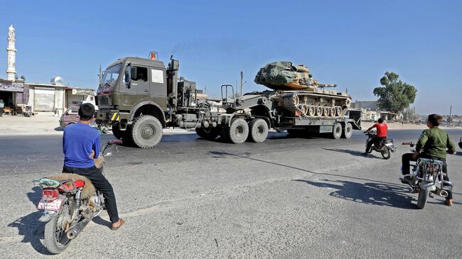 Турецкая военная техника в провинции Идлиб в Сирии. 19 августа 2019