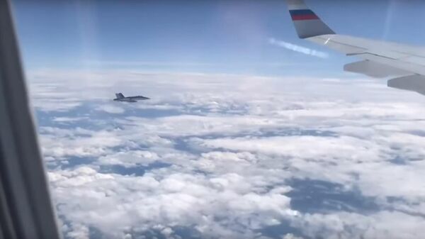 Сопровождение самолета делегации Путина швейцарскими ВВС