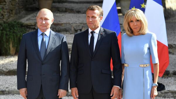 Встреча Владимира Путина и Эммануэля Макрона во Франции. 19 августа 2019