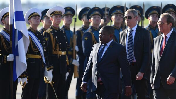 Президент Мозамбика Филипе Жасинто Ньюси в аэропорту Внуково-2. 20 августа 2019