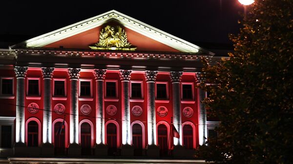 Подсветка фасада здания Мэрии Москвы
