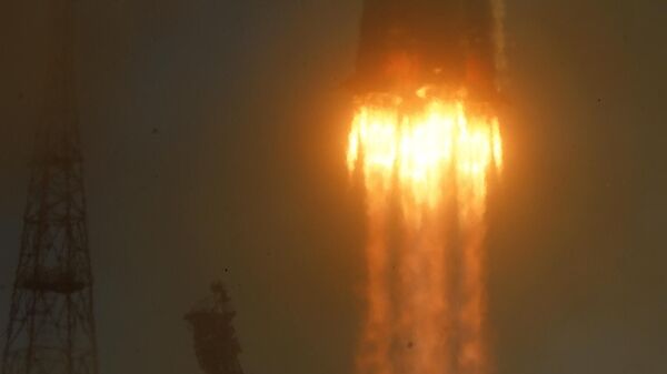Запуск ракеты-носителя Союз-2.1а с пилотируемым кораблем Союз МС-14 со стартовой площадки космодрома Байконур
