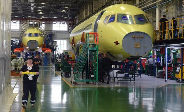 Цех сборки фюзеляжей самолетов Sukhoi Superjet 100 на заводе имени Гагарина в Комсомольске-на-Амуре