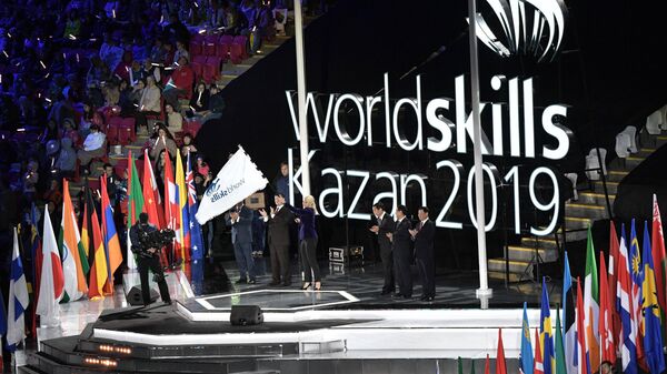 Заместитель председателя правительства РФ Татьяна Голикова на церемонии передачи флага чемпионата представителям Шанхая 