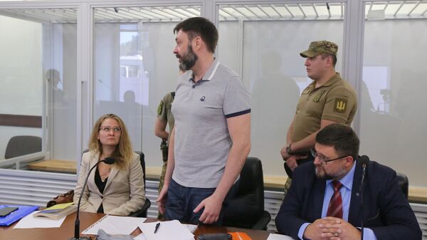 Руководитель портала РИА Новости Украина Кирилл Вышинский на заседании апелляционного суда Киева