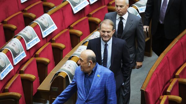 Виктор Медведчук и Нестор Шуфрич на заседании Верховной рады Украины нового созыва