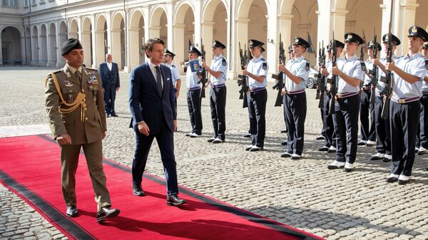 Премьер-министр Италии Джузеппе Конте в президентском дворце в Риме