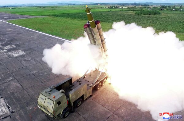 Испытания новой ракетной пусковой установки в КНДР.  24 августа 2019