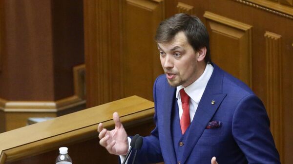 Кандидат на пост премьер-министра Украины Алексей Гончарук на первом заседании девятого созыва Верховной рады Украины в Киеве
