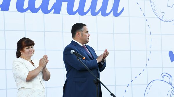 Губернатор Тверской области Игорь Руденя на церемонии открытия нового корпуса школы