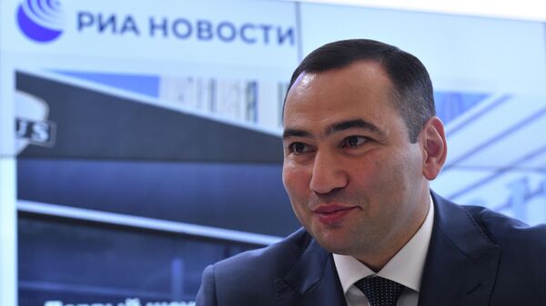 Генеральный директор АО Корпорация развития Дальнего Востока Аслан Канукоев во время интервью на стенде МИА Россия сегодня 