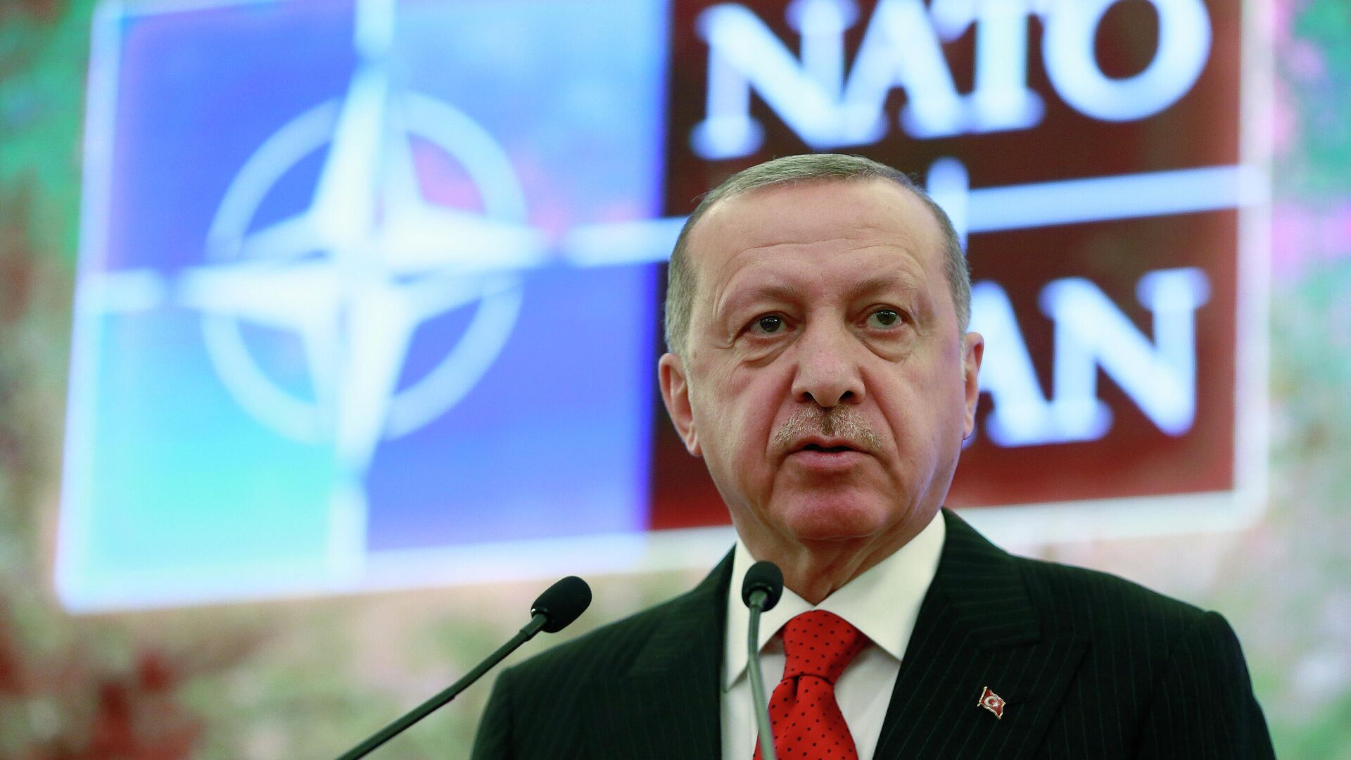Президент Турции Реджеп Тайип Эрдоган выступает на заседании НАТО в Анкаре - РИА Новости, 1920, 29.05.2022
