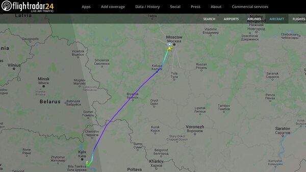 Информация о рейсе Москва - Киев на сайте Flightradar. 7 сентября 2019