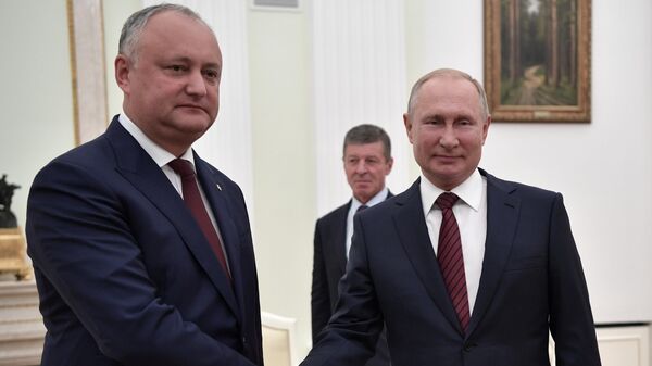 Президент РФ Владимир Путин и президент Молдавии Игорь Додон во время встречи. 7 сентября 2019
