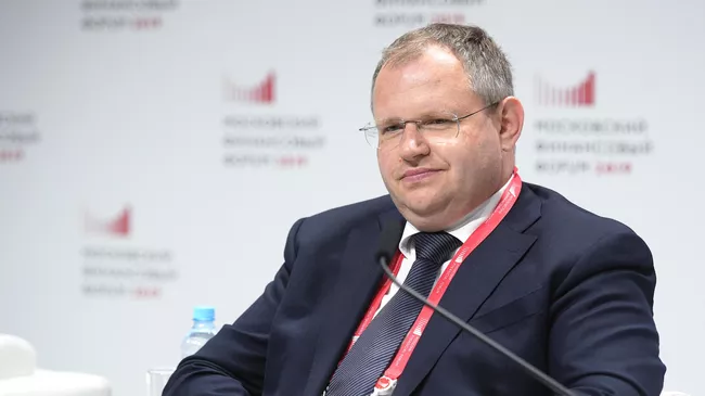 Министр финансов Республики Беларуссии Максим Ермолович на пленарной сессии: Эффективность бюджетных правил в государствах-членах ЕАЭС. Возможности развития системы наднациональных бюджетных правил в рамках Московского финансового форума 2019 на площадке Центрального выставочного зала Манеж