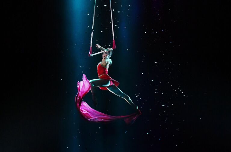 Гимнастка на трапеции Любовь Ульянкина  выступает на Всемирном фестивале циркового искусства Идол 