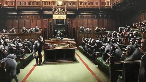Картина британского стрит-арт художника Бэнкси Devolved Parliament