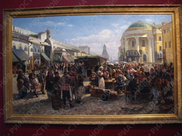 Картина Владимира Маковского Толкучий рынок в Москве на аукционе Сотбис