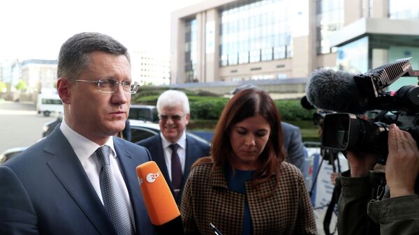 Министр энергетики РФ Александр Новак после трехсторонних консультаций в формате Россия-ЕС-Украина в Брюсселе