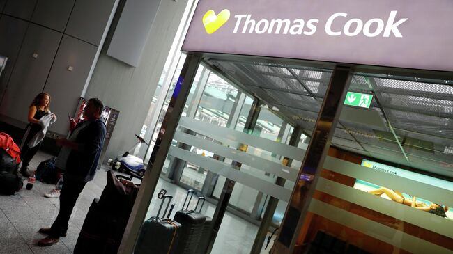 Логотип компании Thomas Cook в аэропорту Франкфурта