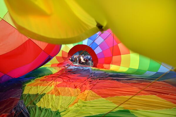 Аэростат на Фестивале воздушных шаров Солохаул парка в Сочи