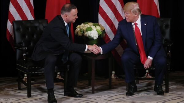 Президент США Дональд Трамп и президент Польши Анджей Дуда во время встречи в Нью-Йорке. 23 сентября 2019