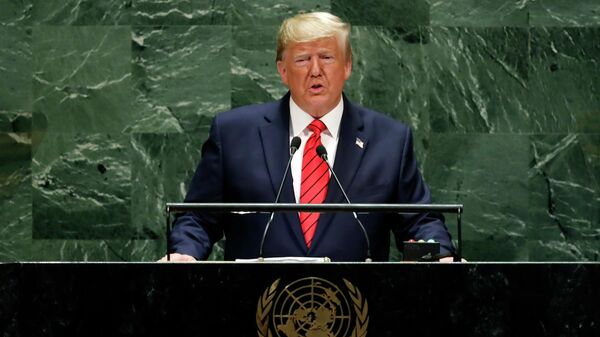 Президент США Дональд Трамп выступает на 74-й сессии Генеральной Ассамблеи ООН