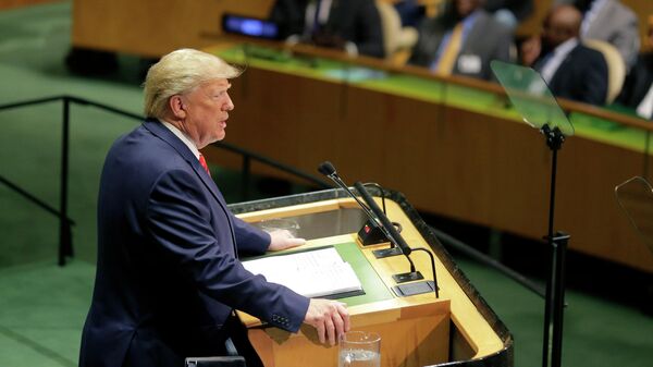 Президент США Дональд Трамп выступает на 74-й сессии Генеральной Ассамблеи ООН