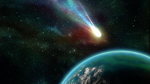 Комета, пролетающая мимо Земли