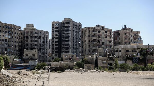 Разрушенные дома в Дамаске