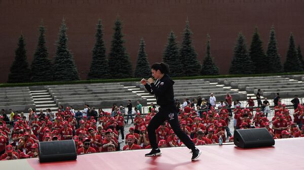 Массовая тренировка по боксу на Красной площади