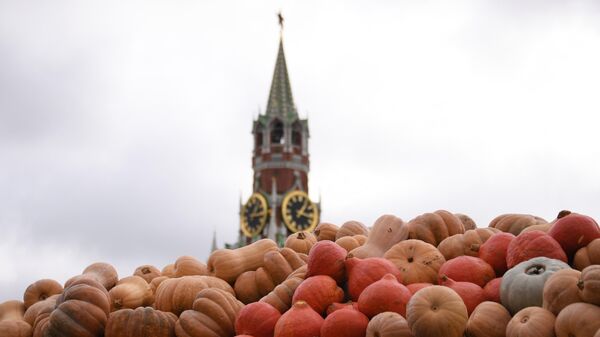 Тыквы на площадке фестиваля Золотая осень на Красной площади
