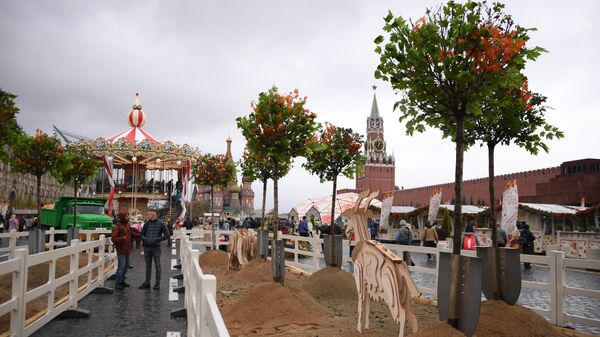 Площадка фестиваля Золотая осень на Красной площади
