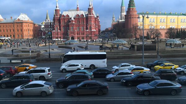 Вид на Манежную площадь и Исторический музей из гостиницы Националь в Москве