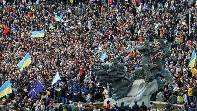 Митинг против формулы Штайнмайера в Киеве, Украина. 6 октября 2019