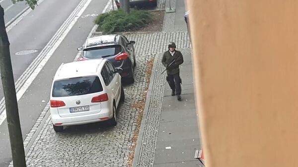 Один из нападавших на улице Галле, Германия