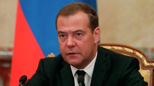  Дмитрий Медведев проводит совещание с членами кабинета министров РФ в Доме правительства РФ