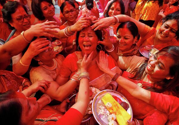 Фестиваль Durga Puja в Чандигархе, Индия 