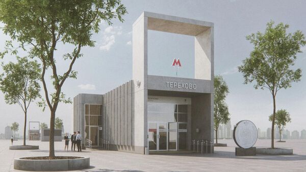 Проект наземного павильона строящейся станции московского метро Мнёвники