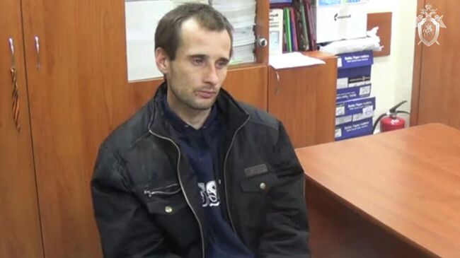 Михаил Туватин, подозреваемый в убийстве девятилетней девочки в Саратове, во время допроса
