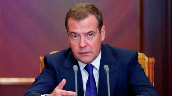 Председатель правительства РФ Дмитрий Медведев проводит заседание президиума Совета при президенте РФ по стратегическому развитию и национальным проектам