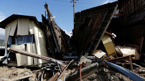 Разрушенные дома после тайфуна Хагибис в Японии. 15 октября 2019