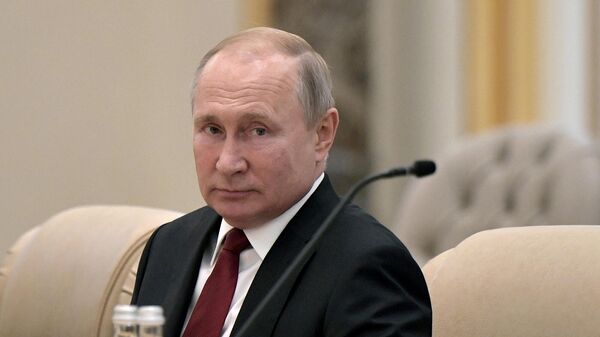Президент РФ Владимир Путин на российско-эмиратских переговорах