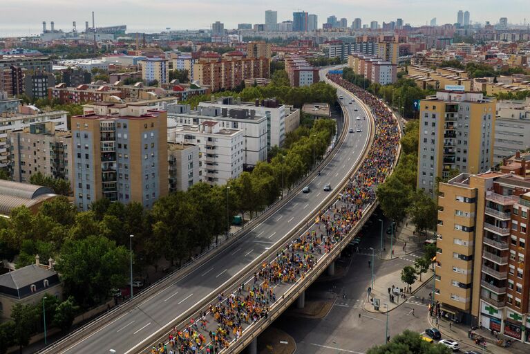 Акция протеста в Барселоне