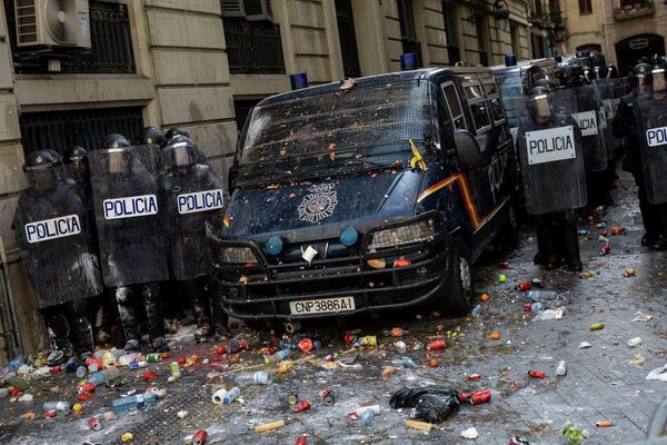 Полиция на акции протеста в Барселоне