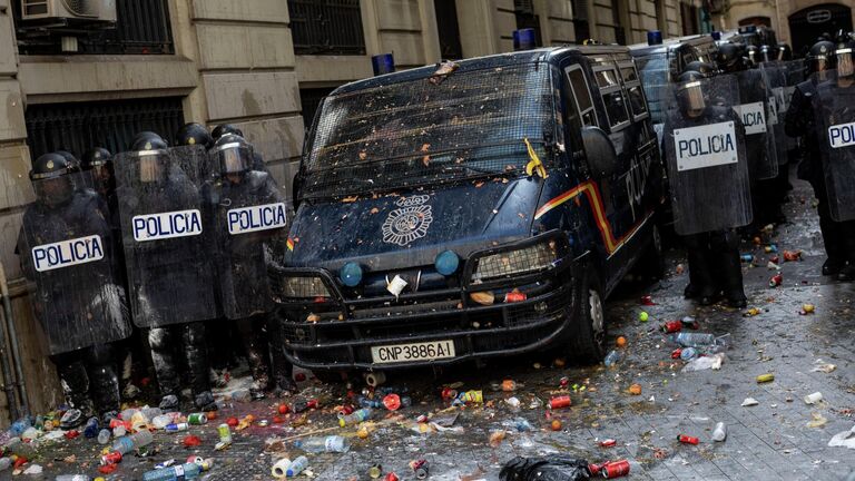 Полиция на акции протеста в Барселоне